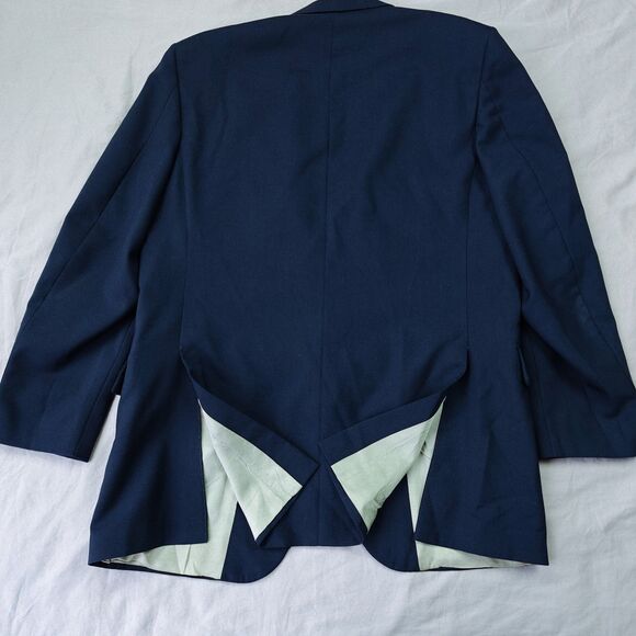 Pierre Cardin x Wallachs Blazer Men's 42R Navy Blue Two Button Vintage - Picture 8 of 11